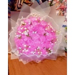 Ніжні рожеві троянди з органзи 