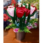 Тюльпани з атласної стрічки