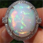 Великолепный лот! Opal(Lab). 18 размер 925пр.