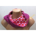 Баф шарф малиновый с цветками  ОТЛ СОСТ!